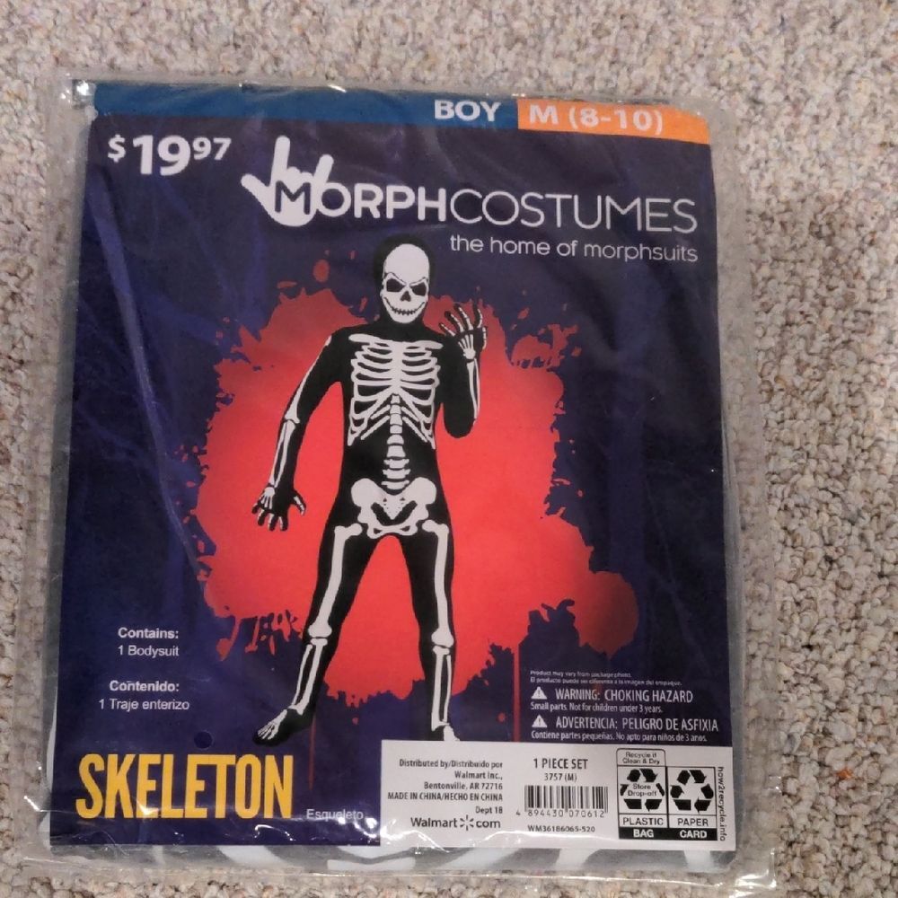 Morphe Skeleton Costume for Kids - Black‎ and White